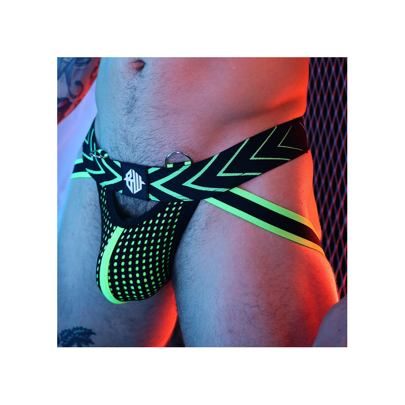 Breedwell Jockstrap Dickmatized Noir-Vert neon